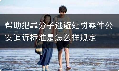 帮助犯罪分子逃避处罚案件公安追诉标准是怎么样规定