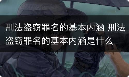 刑法盗窃罪名的基本内涵 刑法盗窃罪名的基本内涵是什么