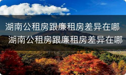 湖南公租房跟廉租房差异在哪 湖南公租房跟廉租房差异在哪查