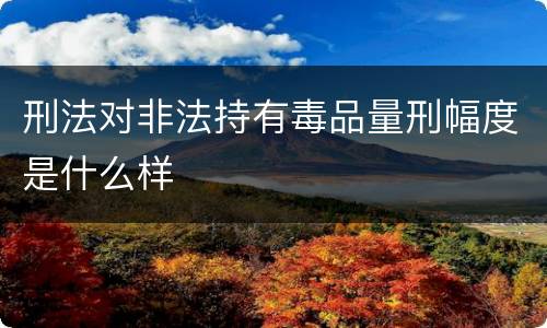 刑法对非法持有毒品量刑幅度是什么样