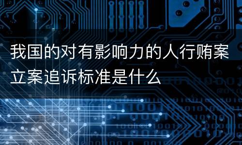 我国的对有影响力的人行贿案立案追诉标准是什么