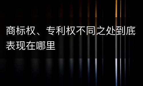 商标权、专利权不同之处到底表现在哪里