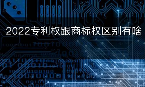 2022专利权跟商标权区别有啥