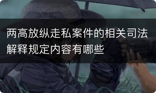 两高放纵走私案件的相关司法解释规定内容有哪些