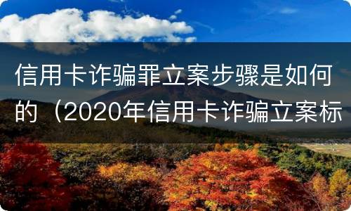 信用卡诈骗罪立案步骤是如何的（2020年信用卡诈骗立案标准）