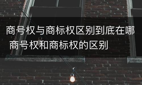 商号权与商标权区别到底在哪 商号权和商标权的区别