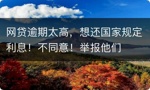 网贷逾期太高，想还国家规定利息！不同意！举报他们