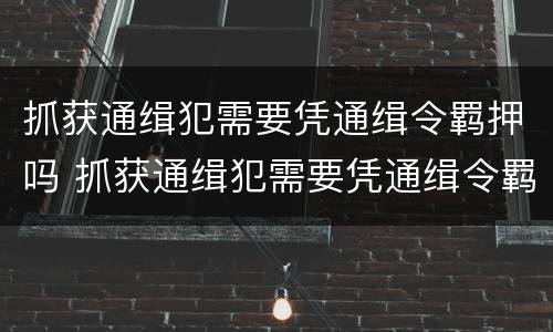 抓获通缉犯需要凭通缉令羁押吗 抓获通缉犯需要凭通缉令羁押吗