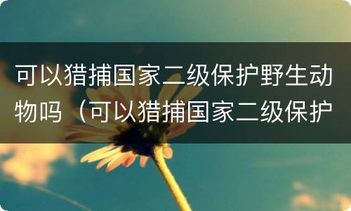 可以猎捕国家二级保护野生动物吗（可以猎捕国家二级保护野生动物吗）