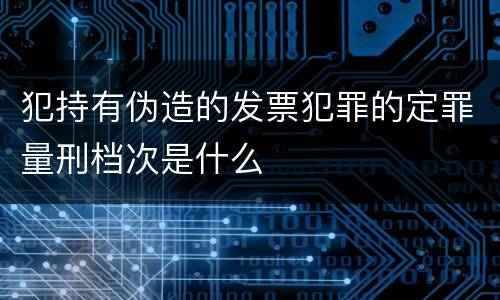 犯持有伪造的发票犯罪的定罪量刑档次是什么