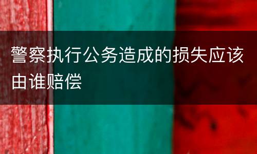 警察执行公务造成的损失应该由谁赔偿