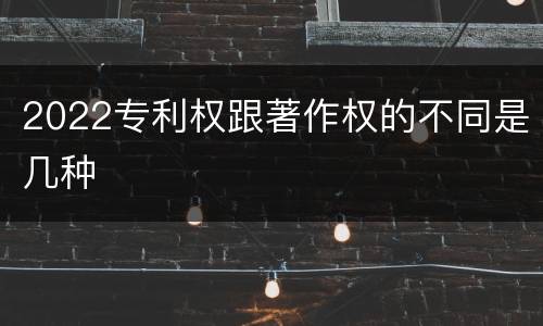 2022专利权跟著作权的不同是几种