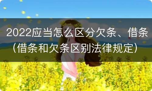 2022应当怎么区分欠条、借条（借条和欠条区别法律规定）