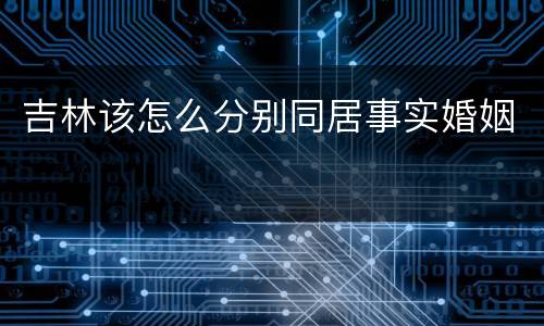 吉林该怎么分别同居事实婚姻