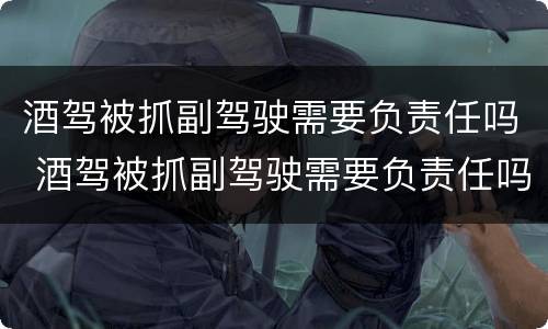 酒驾被抓副驾驶需要负责任吗 酒驾被抓副驾驶需要负责任吗现在