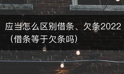 应当怎么区别借条、欠条2022（借条等于欠条吗）