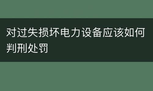 对过失损坏电力设备应该如何判刑处罚