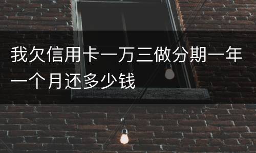 我欠信用卡一万三做分期一年一个月还多少钱