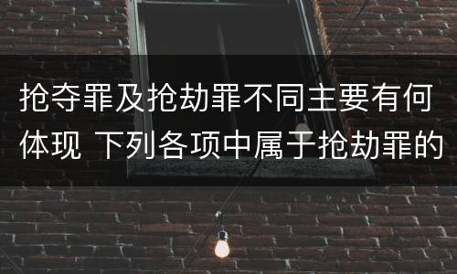 抢夺罪及抢劫罪不同主要有何体现 下列各项中属于抢劫罪的一项是