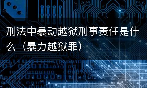 刑法中暴动越狱刑事责任是什么（暴力越狱罪）