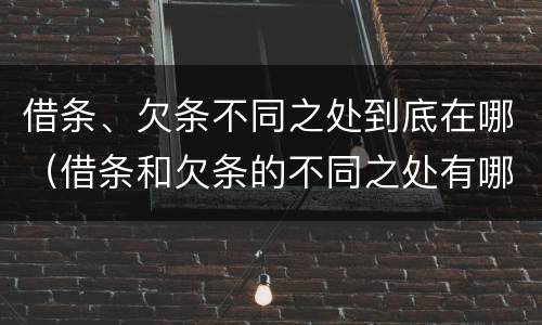 借条、欠条不同之处到底在哪（借条和欠条的不同之处有哪些）