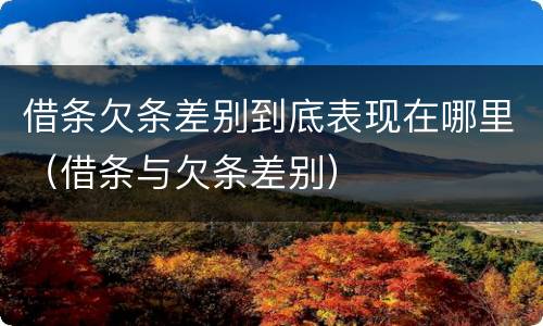 借条欠条差别到底表现在哪里（借条与欠条差别）