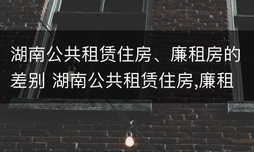 湖南公共租赁住房、廉租房的差别 湖南公共租赁住房,廉租房的差别大吗