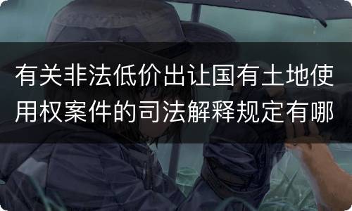 有关非法低价出让国有土地使用权案件的司法解释规定有哪些主要内容