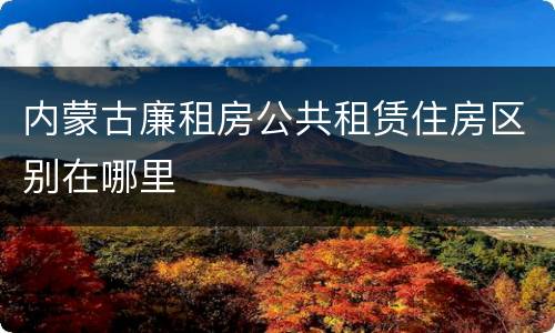 内蒙古廉租房公共租赁住房区别在哪里