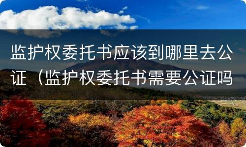 监护权委托书应该到哪里去公证（监护权委托书需要公证吗）