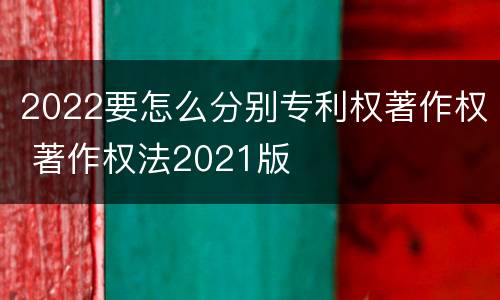 2022要怎么分别专利权著作权 著作权法2021版