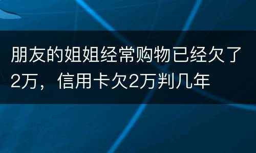 朋友的姐姐经常购物已经欠了2万，信用卡欠2万判几年