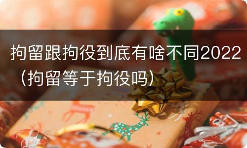 拘留跟拘役到底有啥不同2022（拘留等于拘役吗）