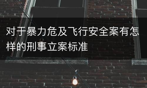 对于暴力危及飞行安全案有怎样的刑事立案标准