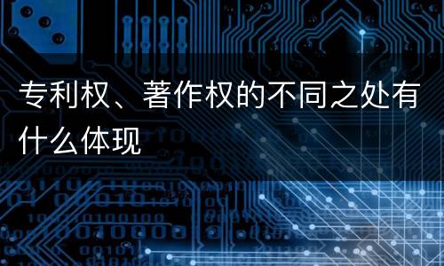 专利权、著作权的不同之处有什么体现