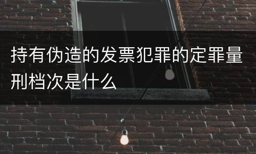 持有伪造的发票犯罪的定罪量刑档次是什么