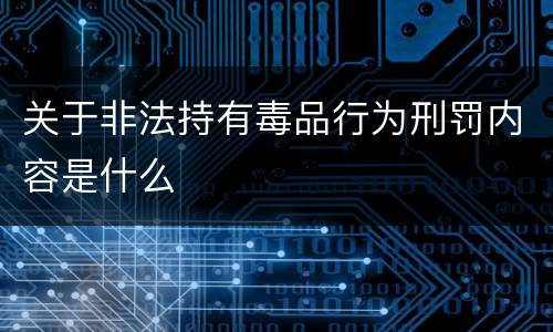 关于非法持有毒品行为刑罚内容是什么
