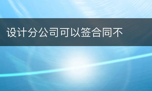 设计分公司可以签合同不