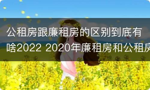公租房跟廉租房的区别到底有啥2022 2020年廉租房和公租房的区别