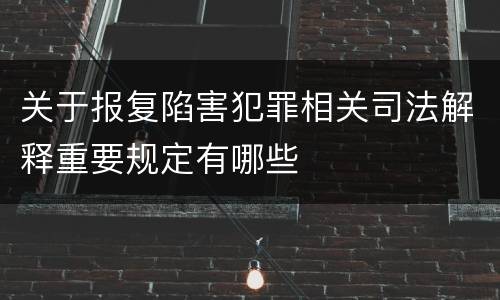 关于报复陷害犯罪相关司法解释重要规定有哪些