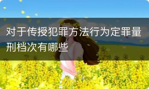 对于传授犯罪方法行为定罪量刑档次有哪些
