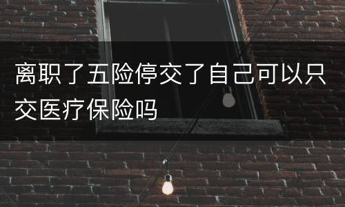 离职了五险停交了自己可以只交医疗保险吗