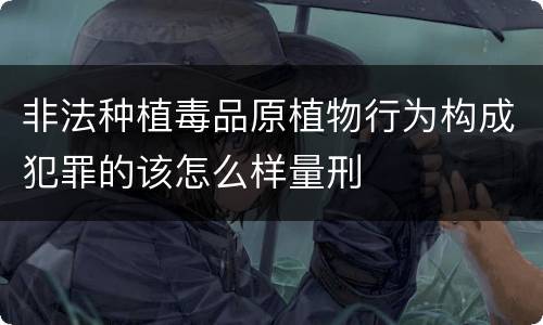 非法种植毒品原植物行为构成犯罪的该怎么样量刑
