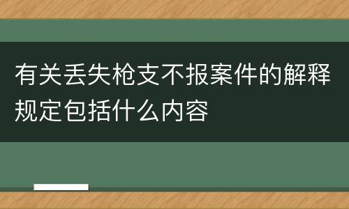 有关丢失枪支不报案件的解释规定包括什么内容