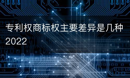 专利权商标权主要差异是几种2022