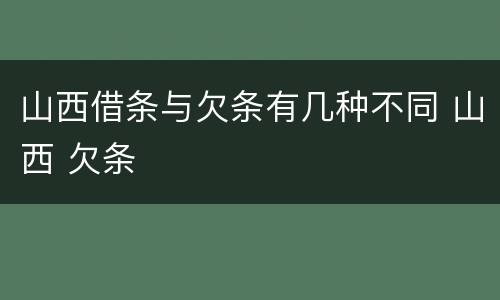 山西借条与欠条有几种不同 山西 欠条