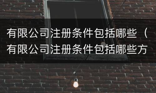 有限公司注册条件包括哪些（有限公司注册条件包括哪些方面）