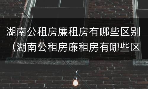 湖南公租房廉租房有哪些区别（湖南公租房廉租房有哪些区别图片）