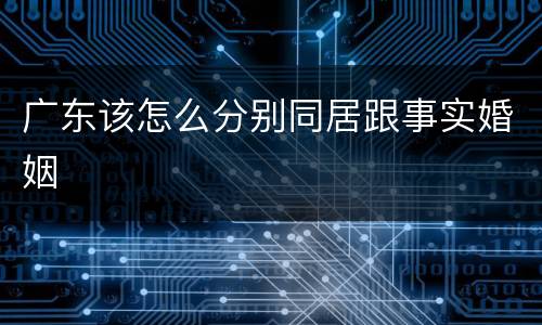 广东该怎么分别同居跟事实婚姻