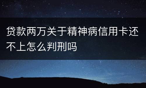 贷款两万关于精神病信用卡还不上怎么判刑吗